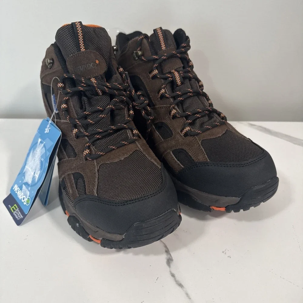 Nevados Mens Rubicon Mid Waterproof Hiking Boots Shoes 10M Brown Black No Box